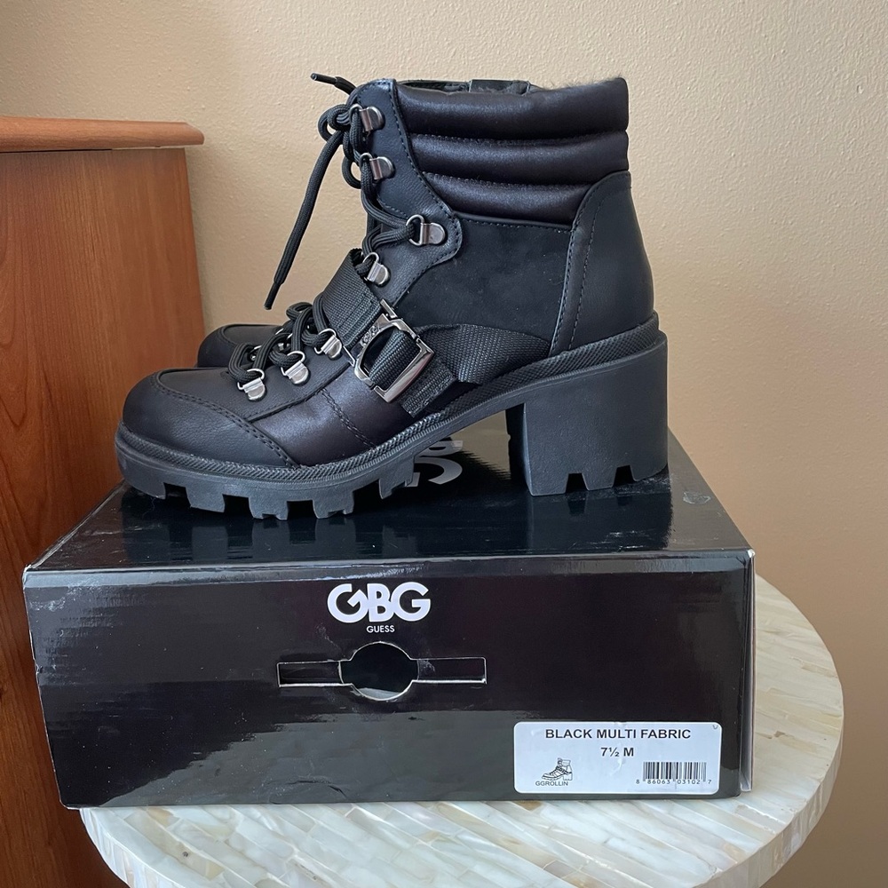 G by Guess Black Combat Boots
